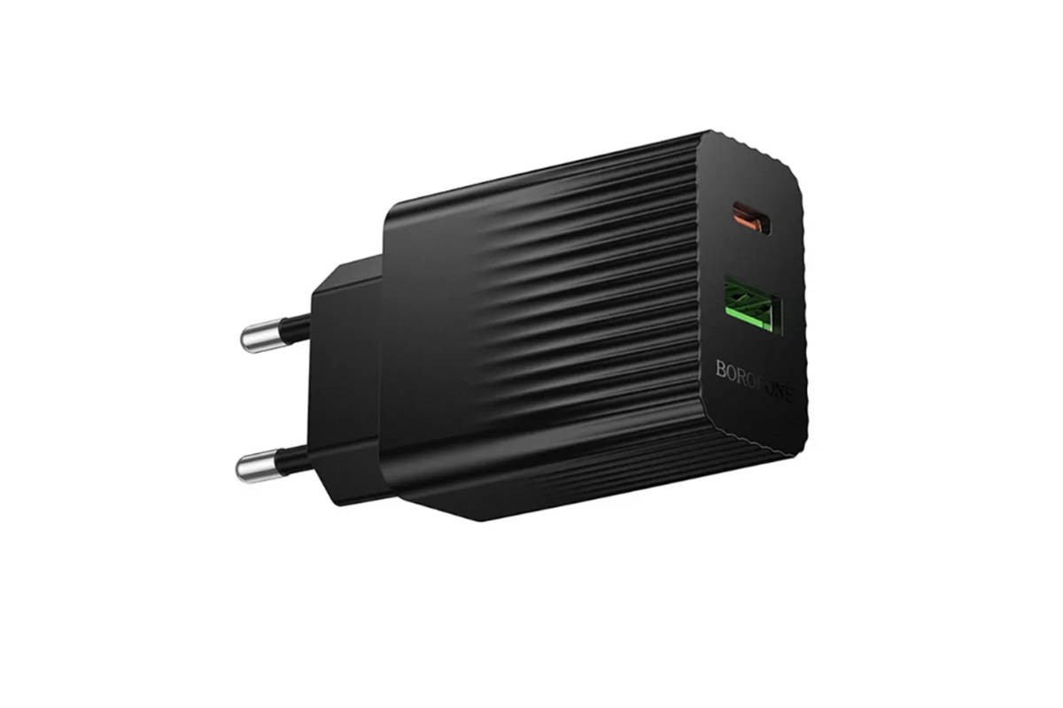 Сетевое зарядное устройство USB + USB-C BOROFONE BAS76A PD30W+QC3.0  (черный)