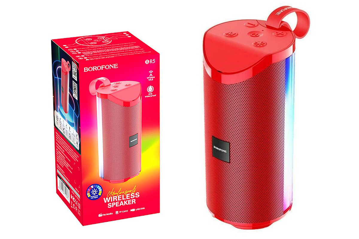 Портативная беспроводная акустика BOROFONE BR5 Adventure sports wireless speaker  цвет красный