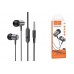 Наушники вакуумные проводные HOCO M108 Spring metal with microphone (серый)
