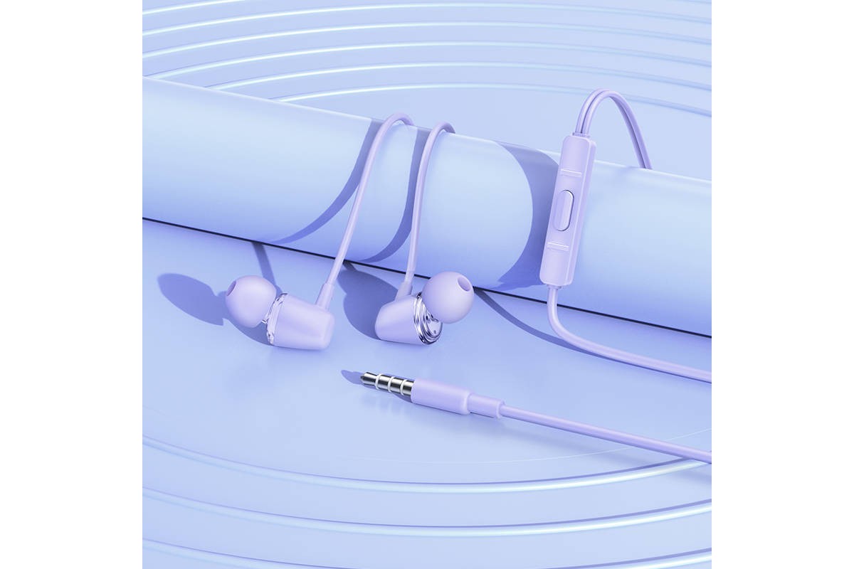 Наушники вакуумные проводные HOCO M107 Discoverer universal earphones with mic (черный)