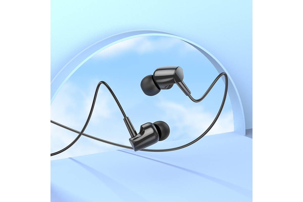 Наушники вакуумные проводные HOCO M112 Story universal earphones with microphone (белый)