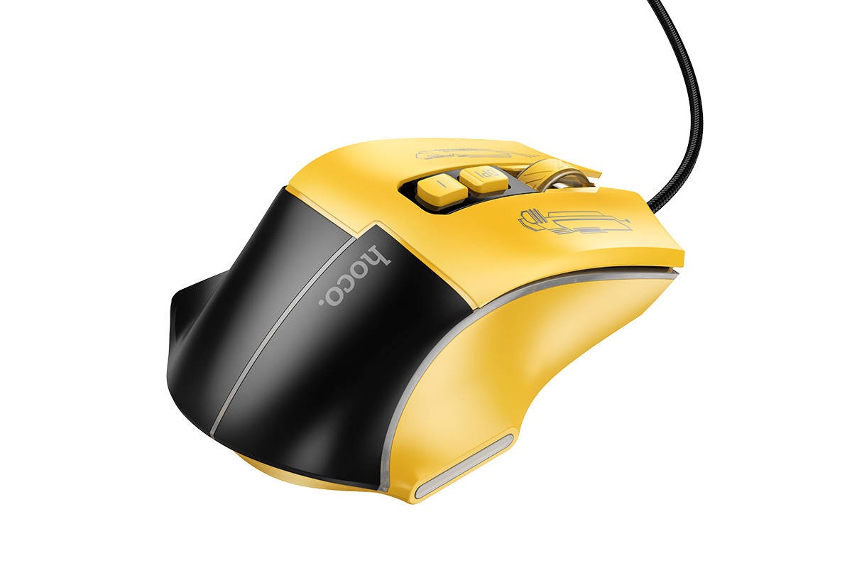 Мышь проводная НОСО GM31 Overlord luminous gaming wired mouse (черно-желтый)