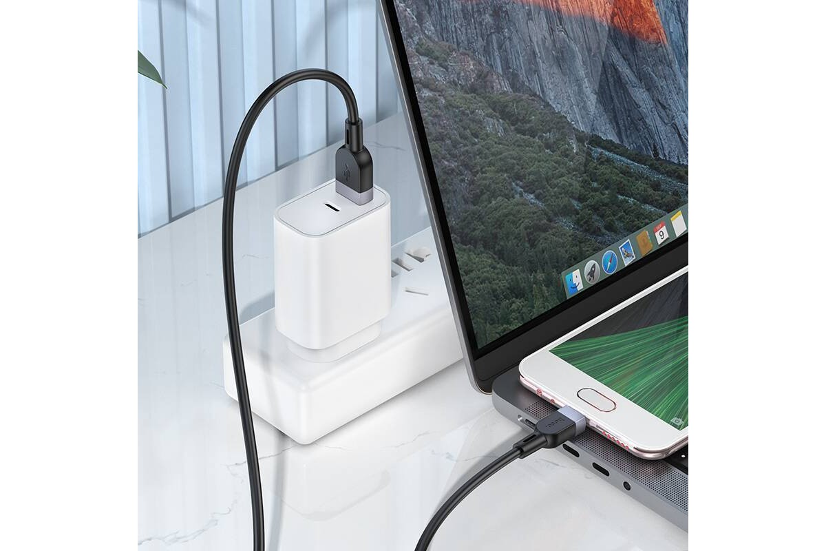 Кабель USB - MicroUSB HOCO X109 (черный) 3м силиконовый