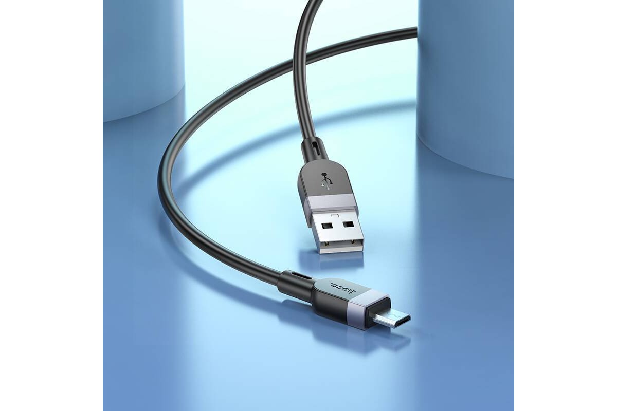 Кабель USB - MicroUSB HOCO X109 (черный) 3м силиконовый