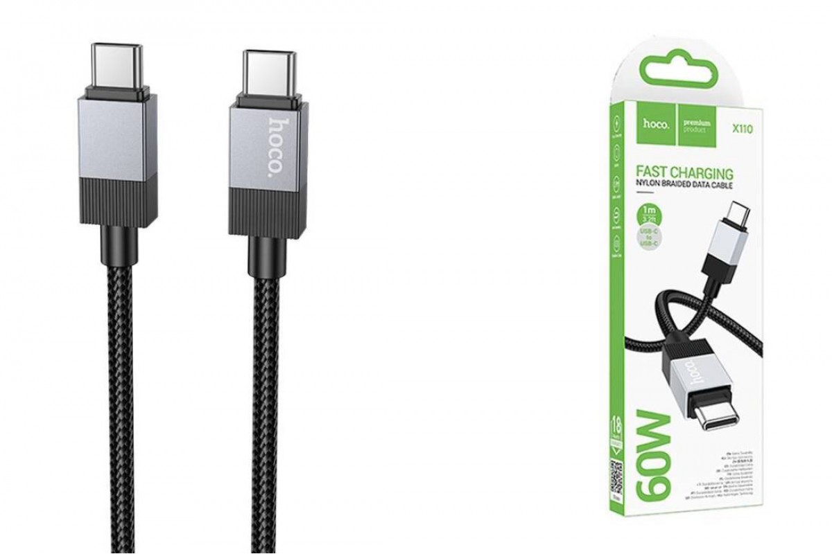 Кабель USB Type-C - USB Type-C HOCO X110 PD60W (черный) 1м