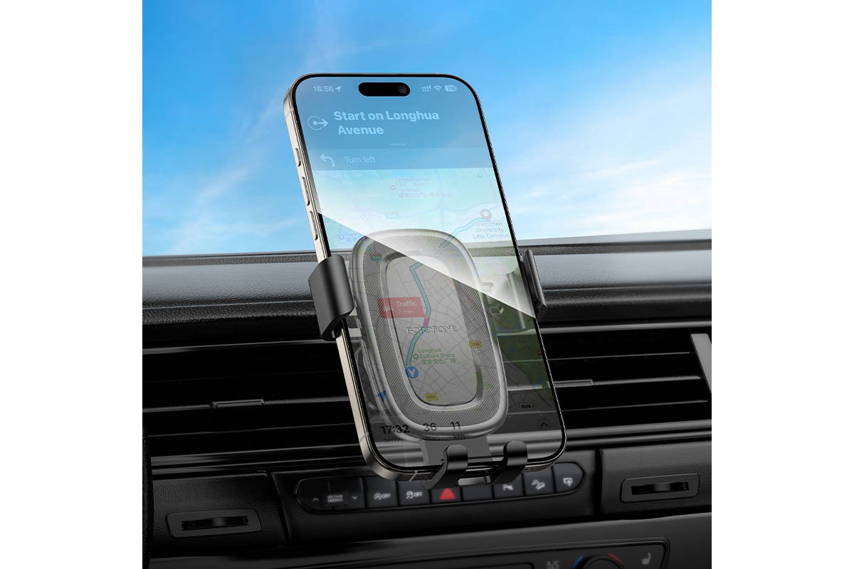 Держатель автомобильный для телефона BOROFONE BH129 Follower в решетку воздуховода черный