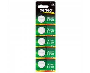 Батарейка литиевая Perfeo CR2450/5BL Lithium Cell (цена за блистер 5 шт)