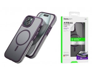Чехол для телефона iPhone 15 HOCO 19ft anti-fall flexible airbag magnetic case тонкий (фиолетовый) (AS5)