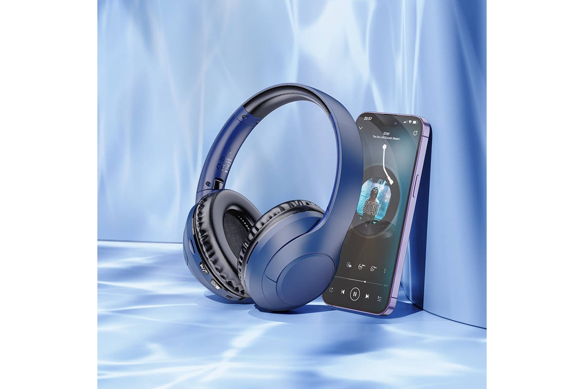 Наушники мониторные беспроводные BOROFONE BO23 Glamour wireless headset Bluetooth (синий)