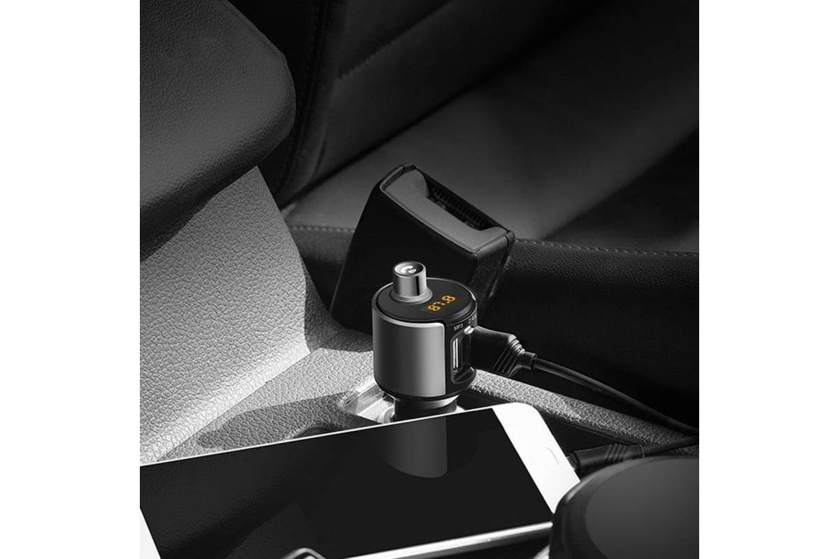 USB MP3 плеер +FM трансмиттер с диспл. HOCO E19 Smar vehicle mounted bluetooth FM launcher