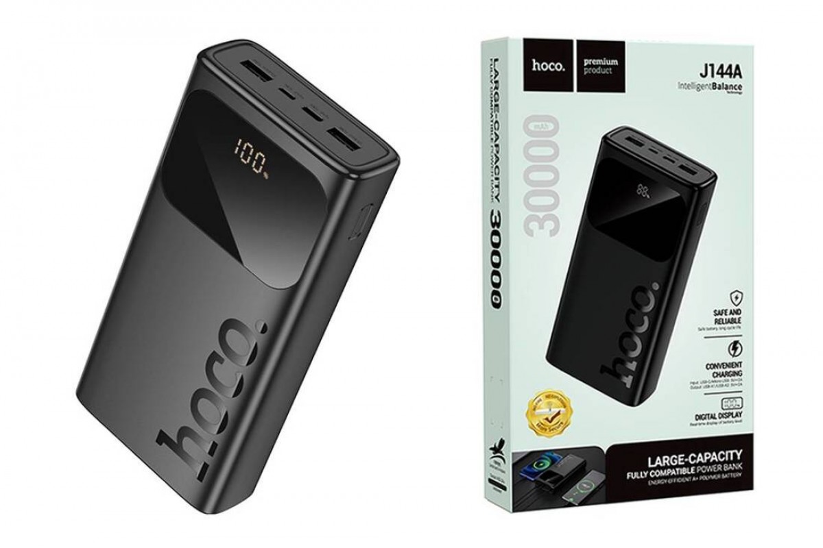 Универсальный дополнительный аккумулятор Power Bank HOCO J144A Hymn (30000 mAh) (черный)
