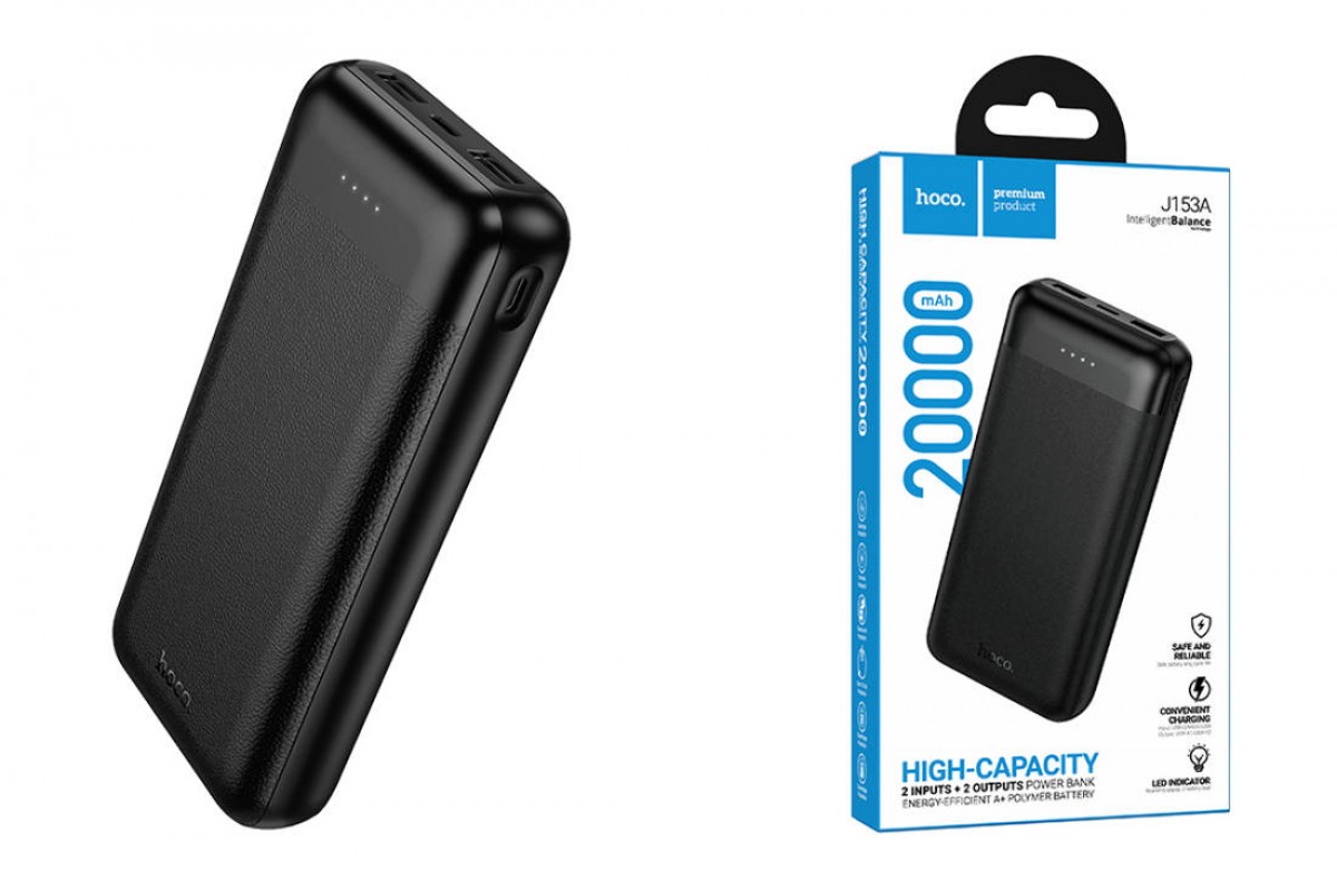 Универсальный дополнительный аккумулятор Power Bank HOCO J153A Stability (20000mAh) 「Без ограничений」(черный)