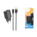 Сетевое зарядное устройство USB + кабель Lightning HOCO C134A 2400mAh (черный)