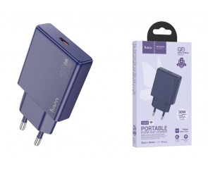 Сетевое зарядное устройство USB-C HOCO N44 PD 30W (титановый синий)
