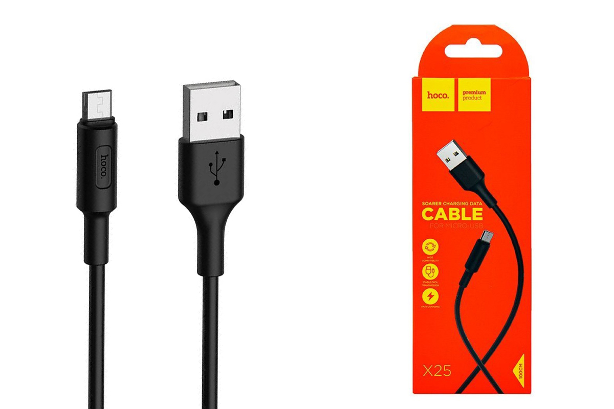 Кабель USB micro USB HOCO X25 Soarer charging data cable for Micro 1 метр черный