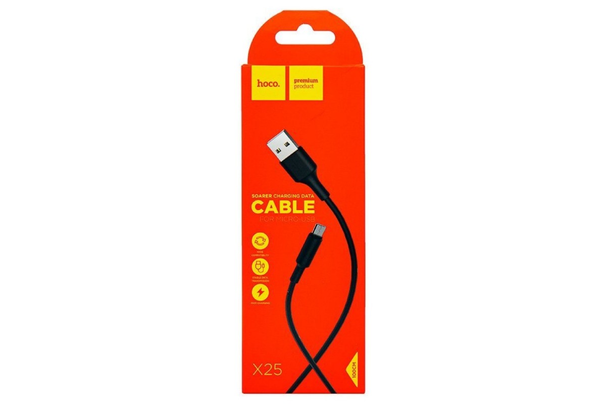 Кабель USB micro USB HOCO X25 Soarer charging data cable for Micro 1 метр черный