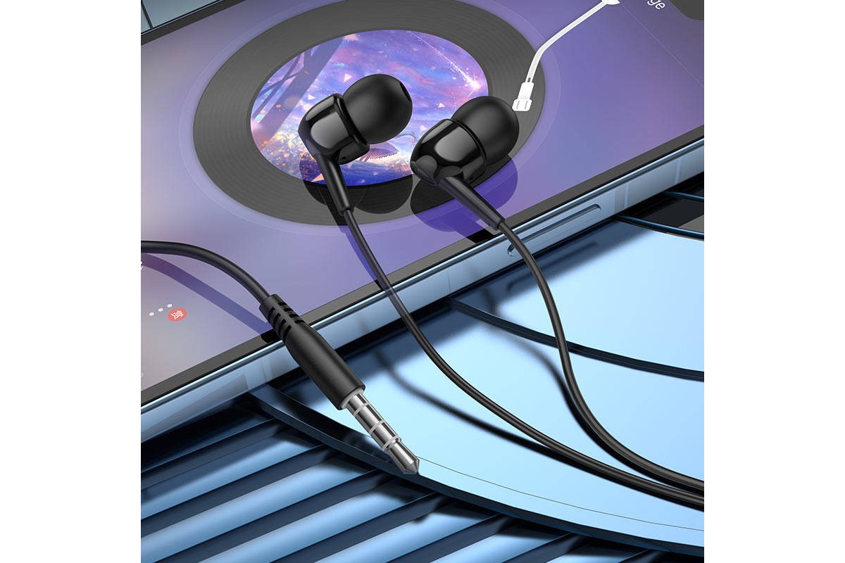 Наушники вакуумные проводные HOCO M99 Celestial universal earphones with microphone (черный)