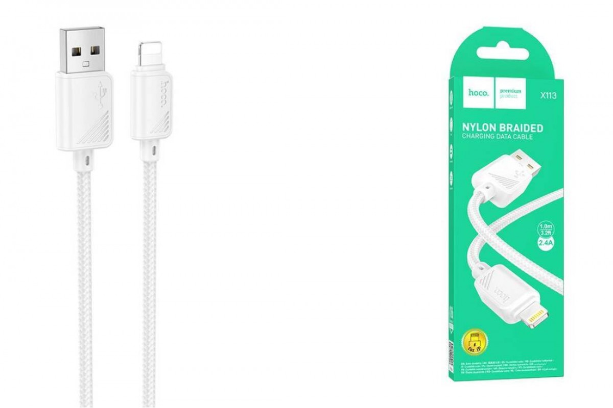 Кабель USB - Lightning HOCO X113 (белый) 1м