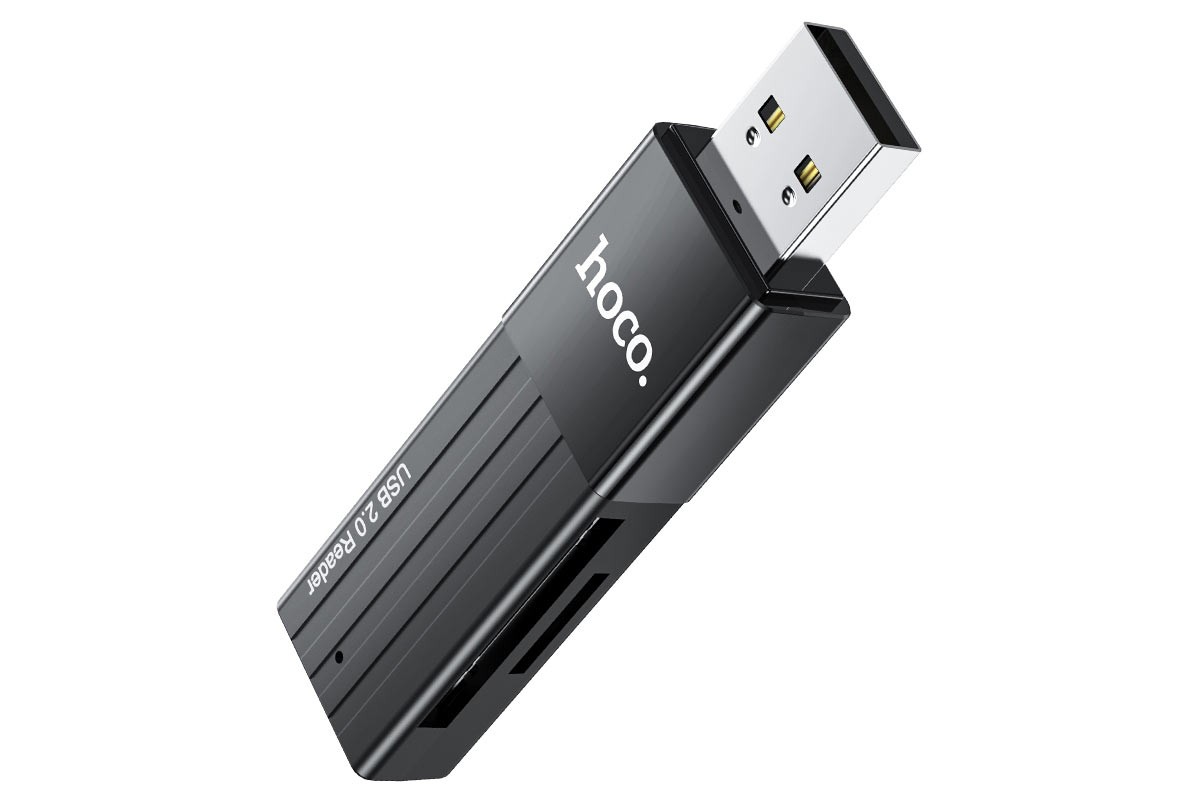 Картридер Card-Reader  HOCO HB20  SD/microSD USB 2.0 черный