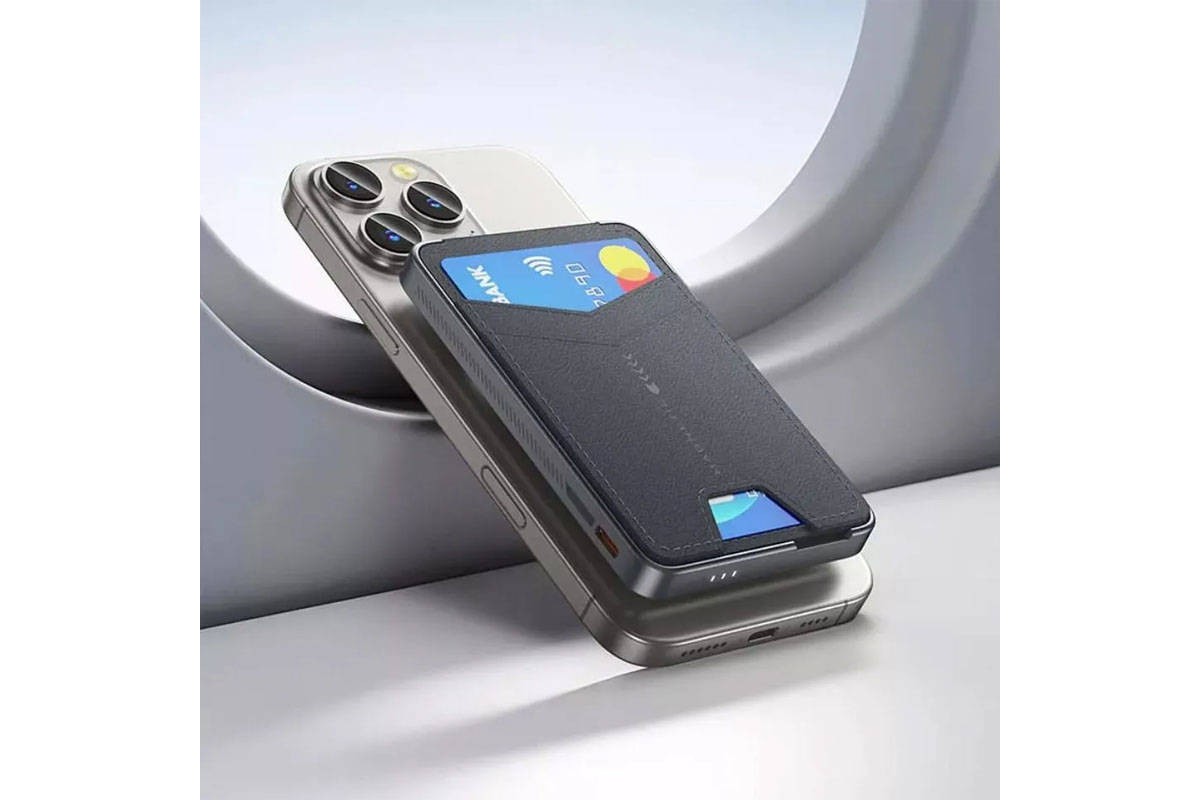 Универсальный дополнительный аккумулятор Power Bank HOCO Q46 Title PD20W magnetic+cart holder+phone holder(5000mAh) Silver gray Универсальный дополнительный аккумулятор Power Bank HOCO Q46 Title PD20W magnetic+cart holder+phone holder(5000mAh) Silver gray