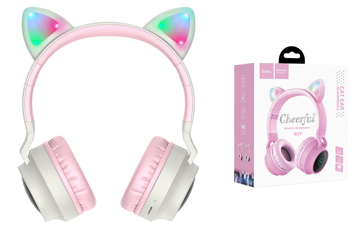 Беспроводные внешние наушники HOCO W27 Cat ear wireless headphones серый