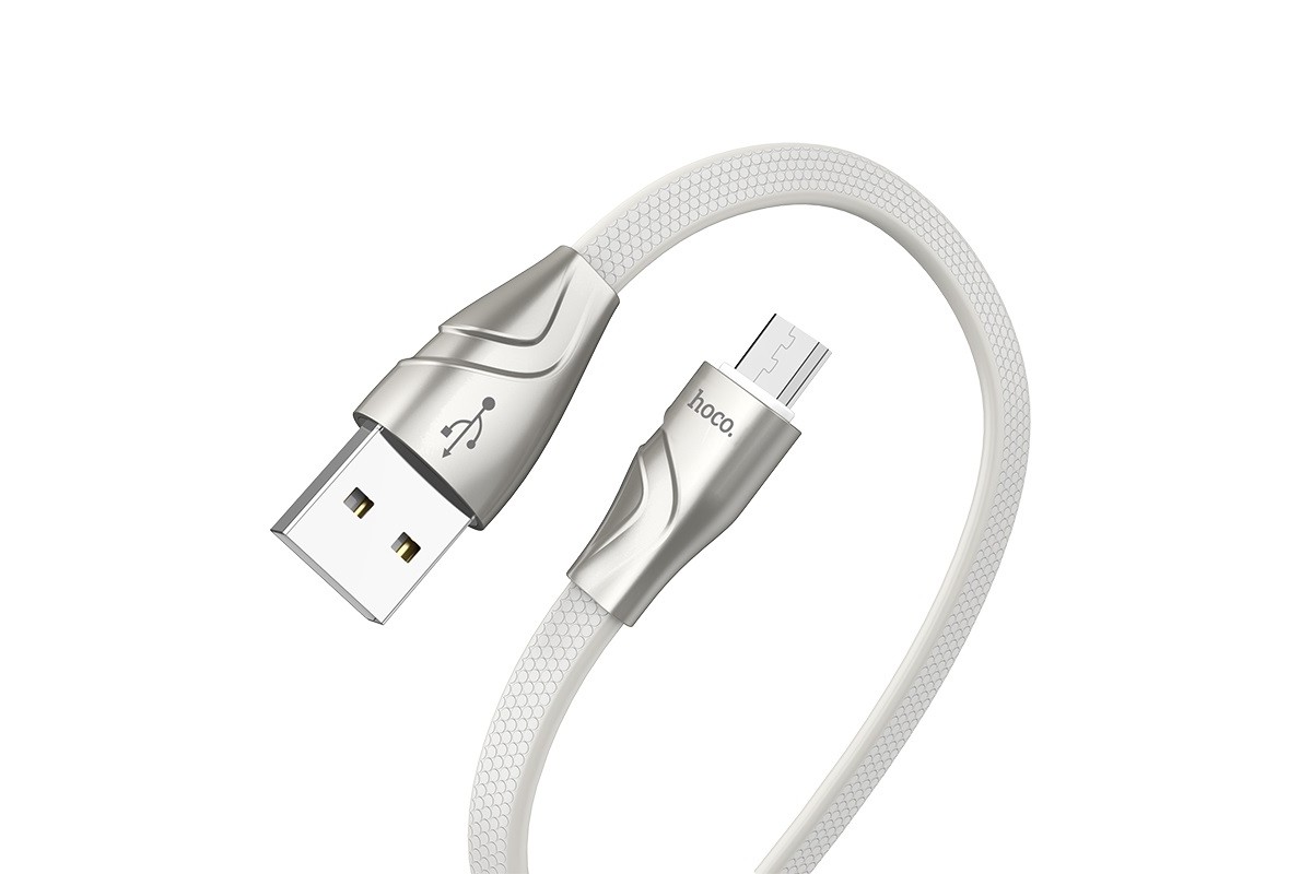 Кабель USB micro USB HOCO U57 Twisting charging data cable  (белый) 1 метр