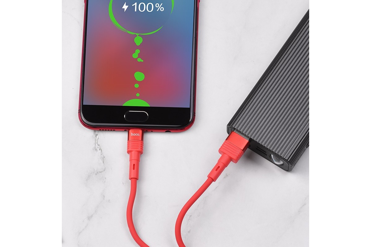 Кабель USB micro USB HOCO U82 Cool grace silicone charging cable for Micro (красный) 1 метр