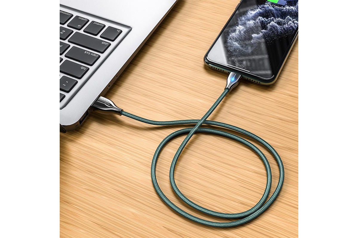HOCO U88 Amazing colors charging cable for Lightning темно-зеленый