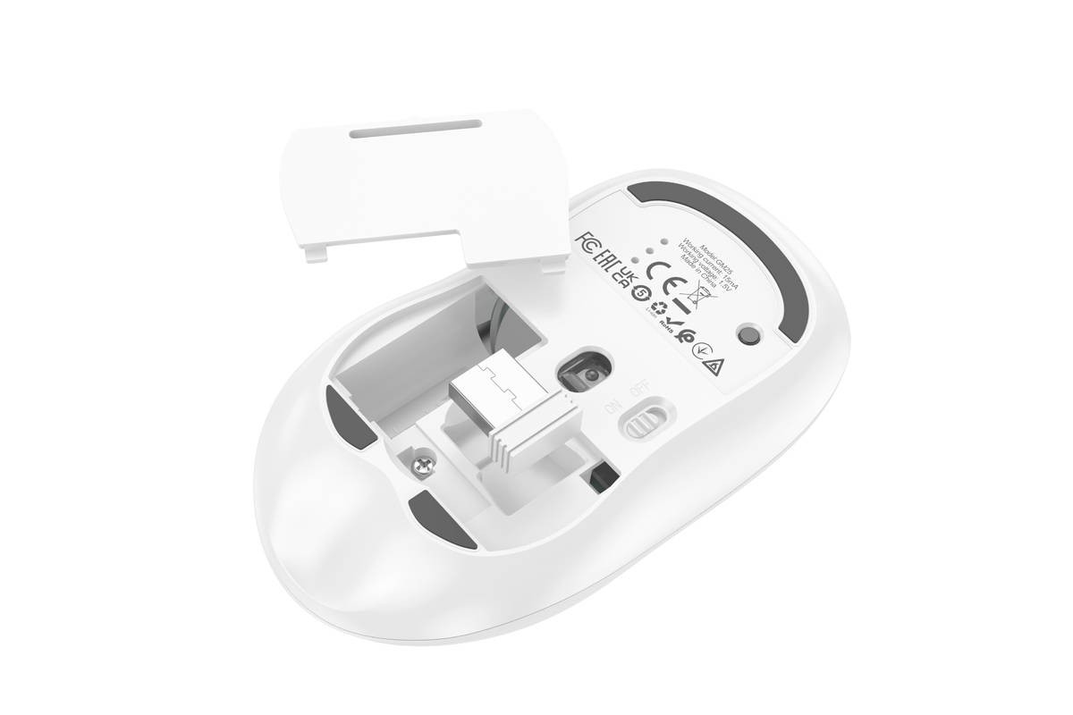 Мышь беспроводная HOCO GM25 Royal (USB, 2.4ГГц+ВТ, 10м) (белый)