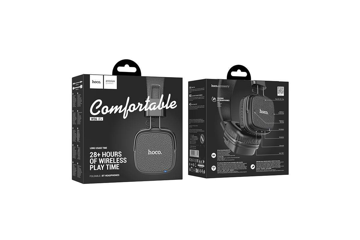 Наушники мониторные беспроводные HOCO W56 Earl BT headphones Bluetooth (черный)