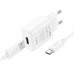 Сетевое зарядное устройство USB + кабель Type-C HOCO C134A Solid (белый)