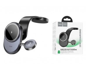Держатель автомобильный для телефона HOCO HW28 Excelso 2-in-1 wireless fast charging car holder черный