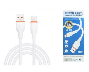 Кабель USB - USB Type-C YC-C15 6A 100W Fast (белый) 1м ( выгодное предложение )