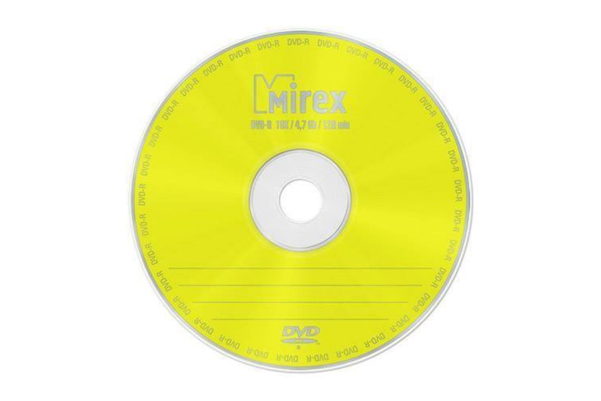 DVD-R Mirex 4,7 Гб 16x Cake box 10 (пластиковый туб 10 шт)