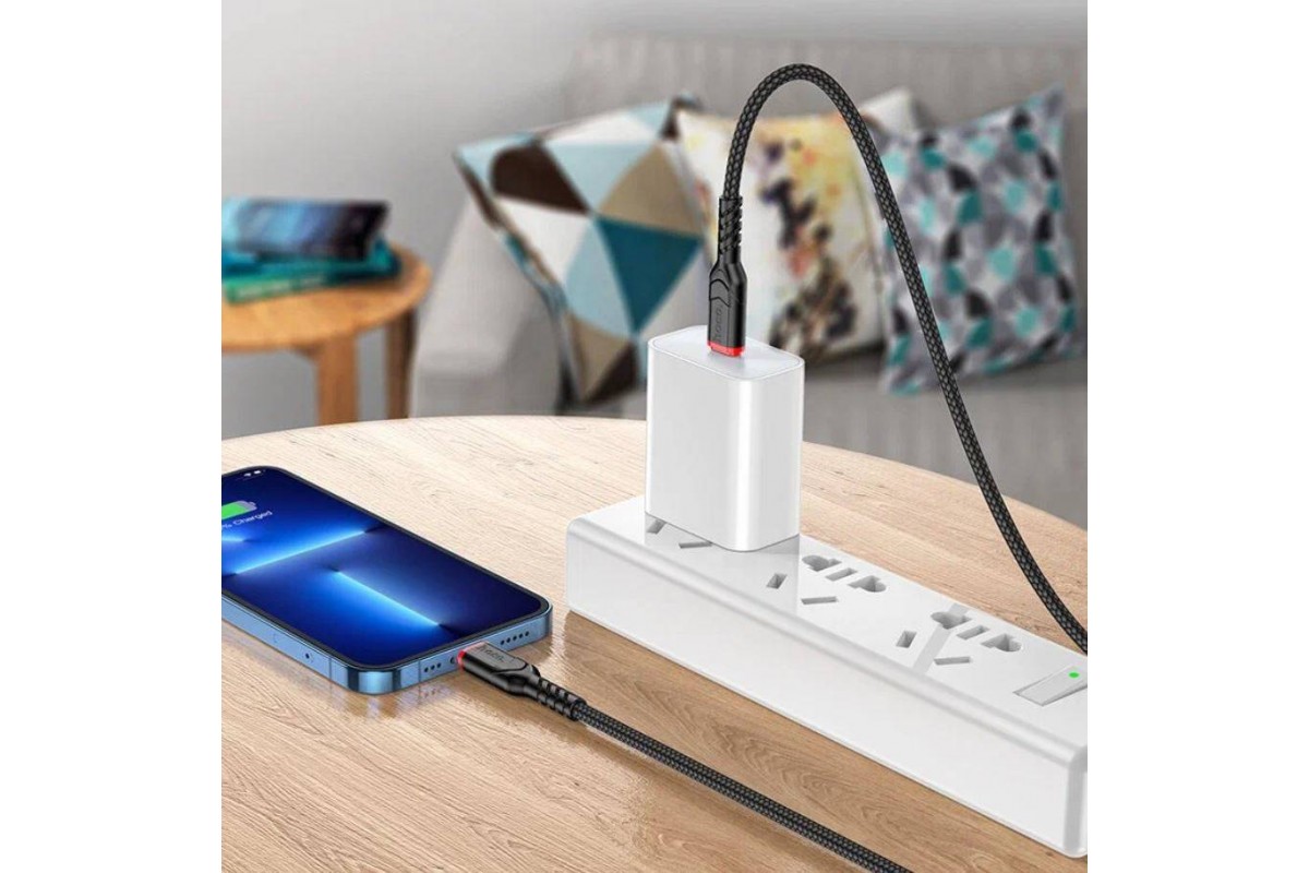 Кабель USB Type-C - Lightning HOCO X59 3A PD20W (черный) 3м