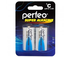 Батарейка алкалиновая Perfeo LR14/2BL Super Alkaline (цена за блистер за 2 шт)
