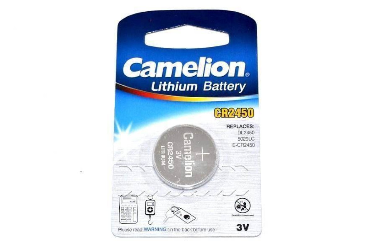 Батарейка литиевая Camelion CR2450 BL1 блистер цена за 1 шт