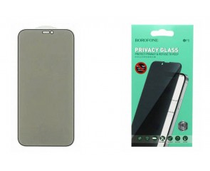 Защитное стекло дисплея iPhone 15 Pro Max BOROFONE BF5 Security privacy tempered glass черная рамка