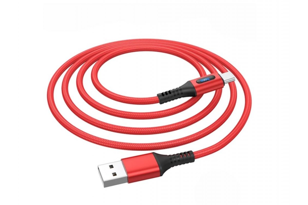 Кабель USB micro USB HOCO U79 Admirable smart power off charging data cable Micro (красный) 1 метр