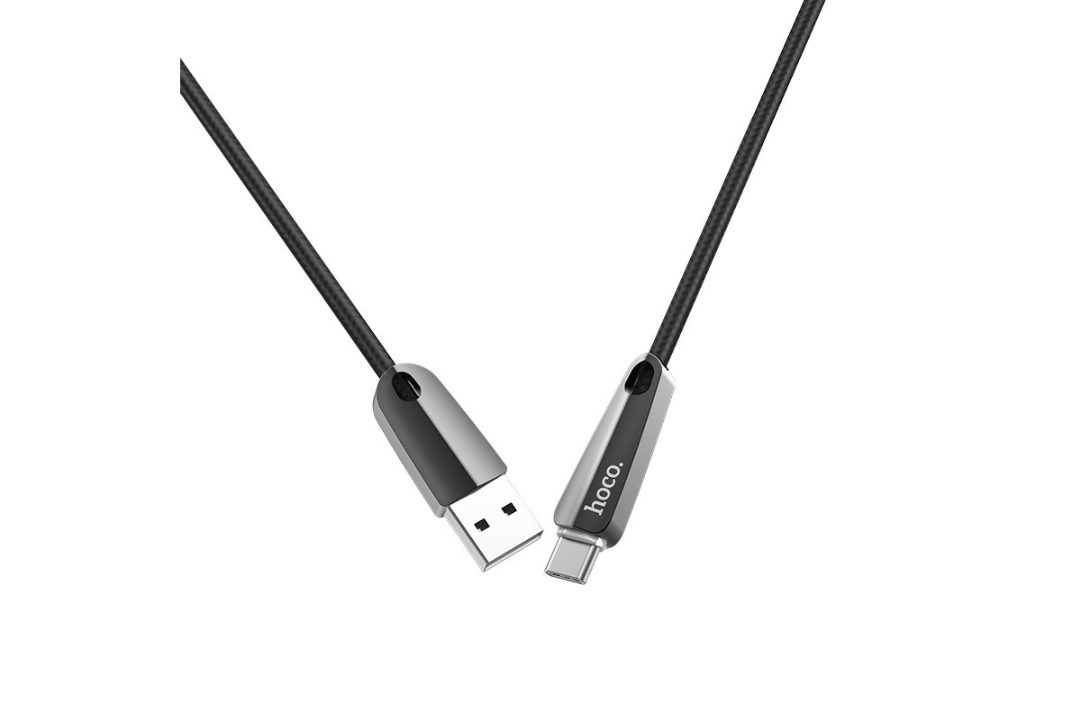 Кабель USB HOCO U35 Space shuttle smart power offcharging data cable for Type-C (черный) 1 метр