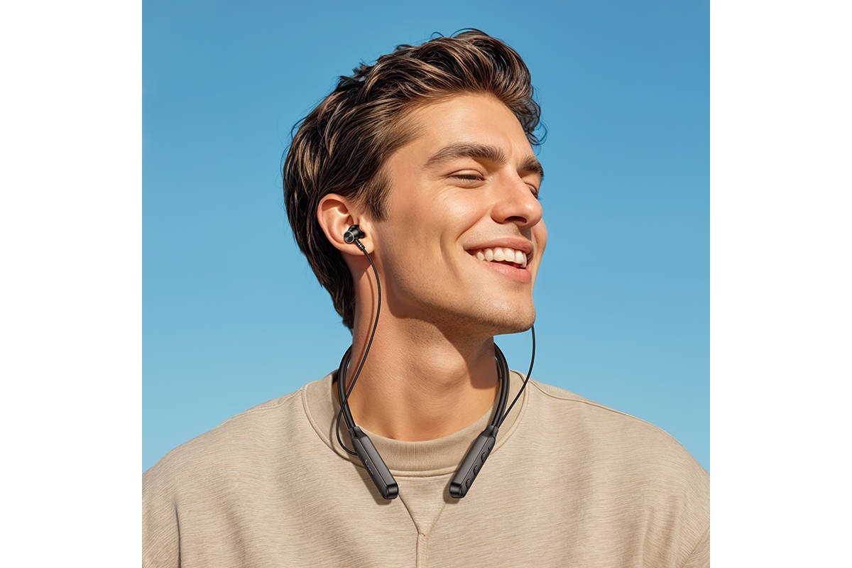 Наушники вакуумные беспроводные HOCO ES74 Refinado с шейным ободом (черные)