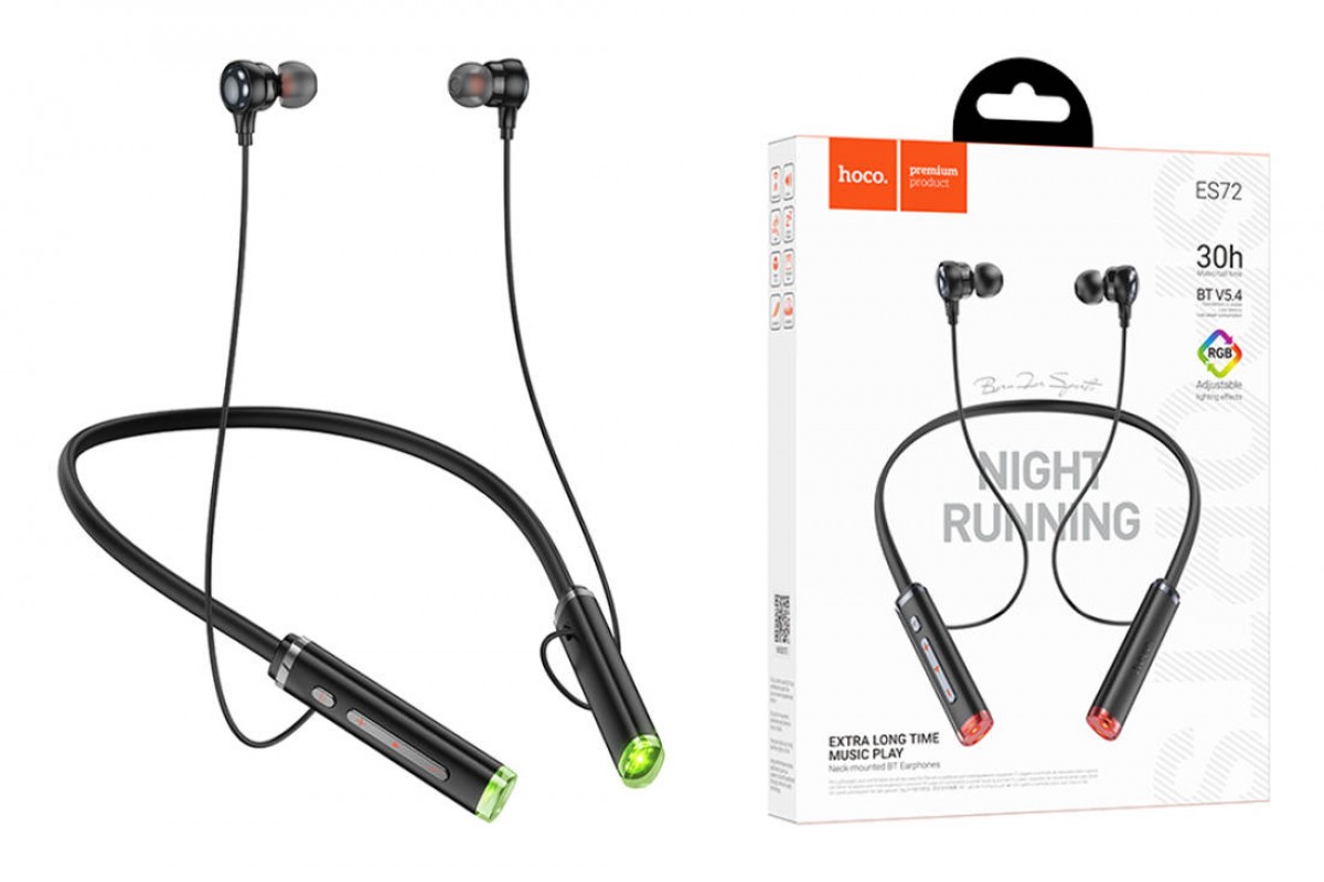 Наушники вакуумные беспроводные HOCO ES72 Benevolent с шейным ободом (черные)