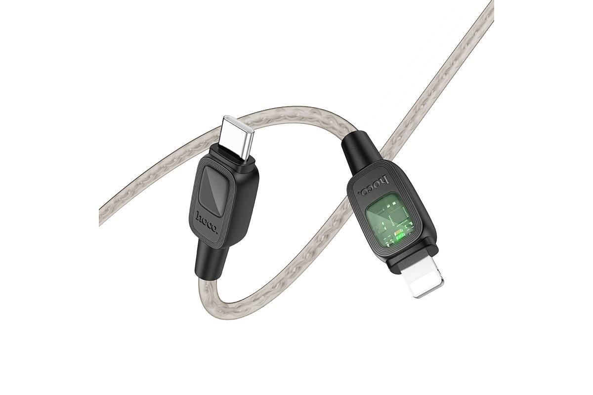 Кабель USB Type-C - Lightning HOCO U124 Stone PD20W (черный) 1м силиконовый