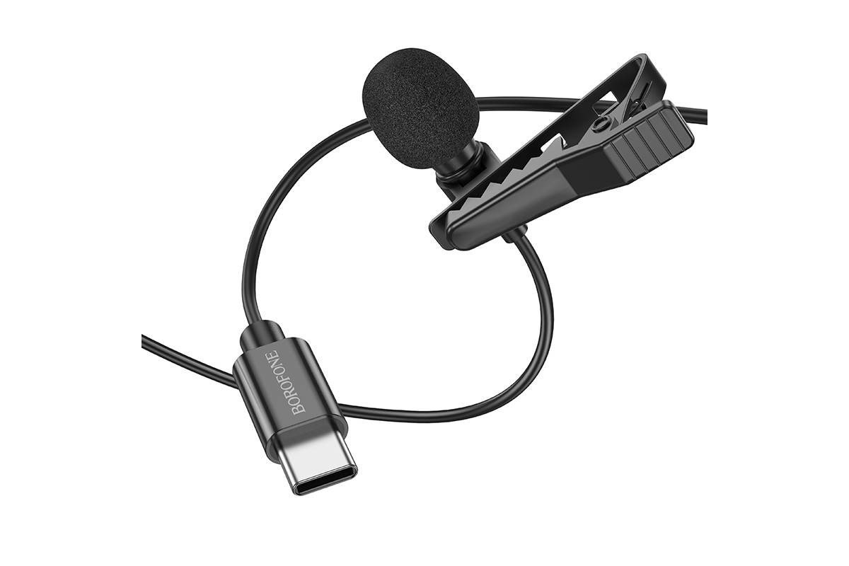 Микрофон беспроводной петличка BOROFONE BFK11 microphone Type-C черный