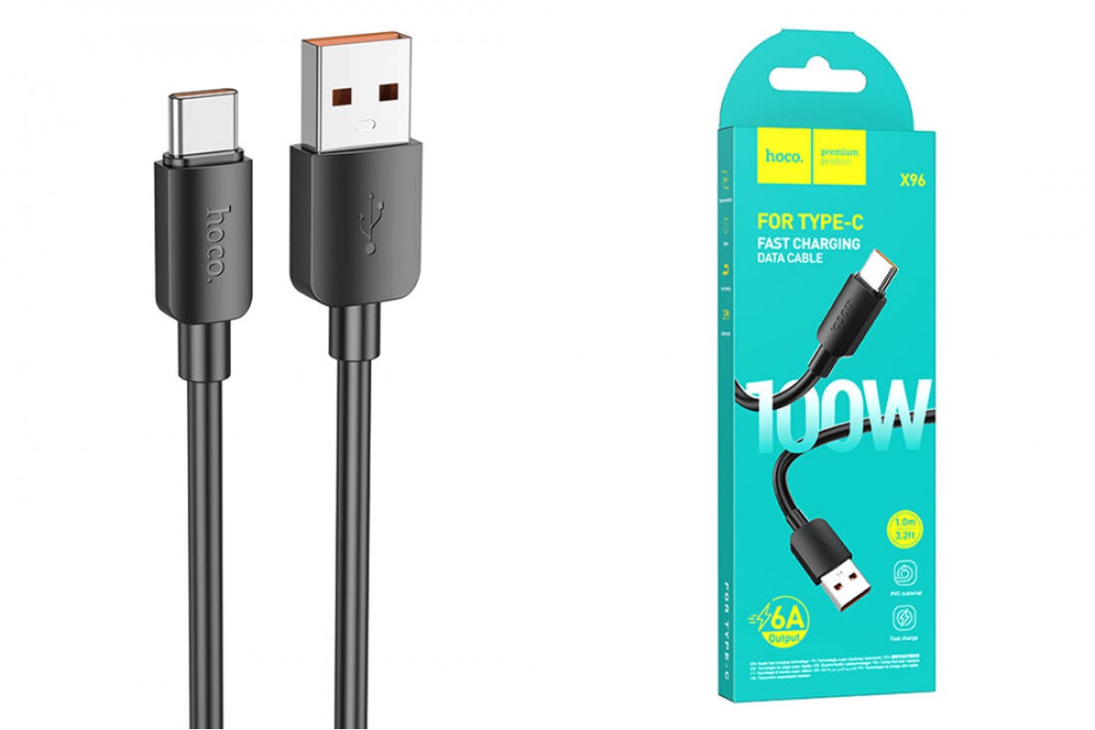 Кабель USB - USB Type-C HOCO X96 100W Fast (черный) 1м
