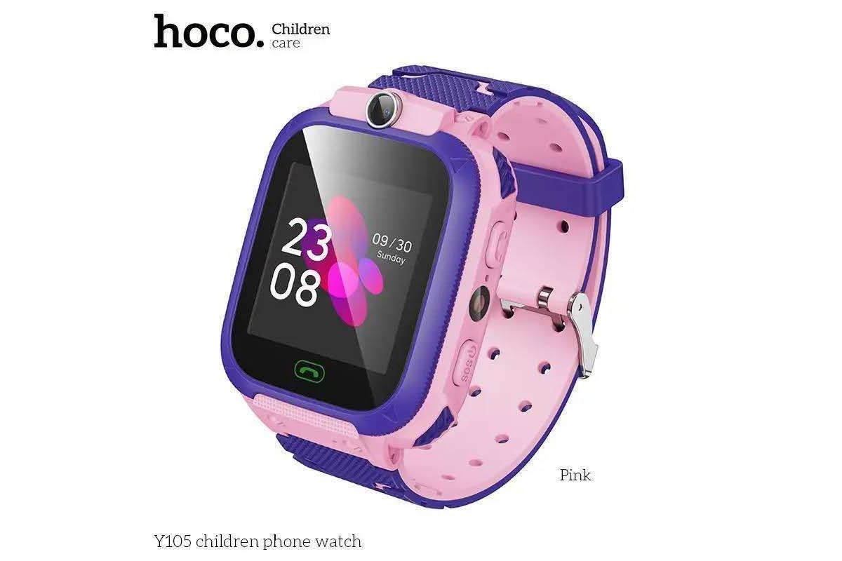 Смарт часы детские HOCO Y105A children phone watch РОЗОВЫЕ