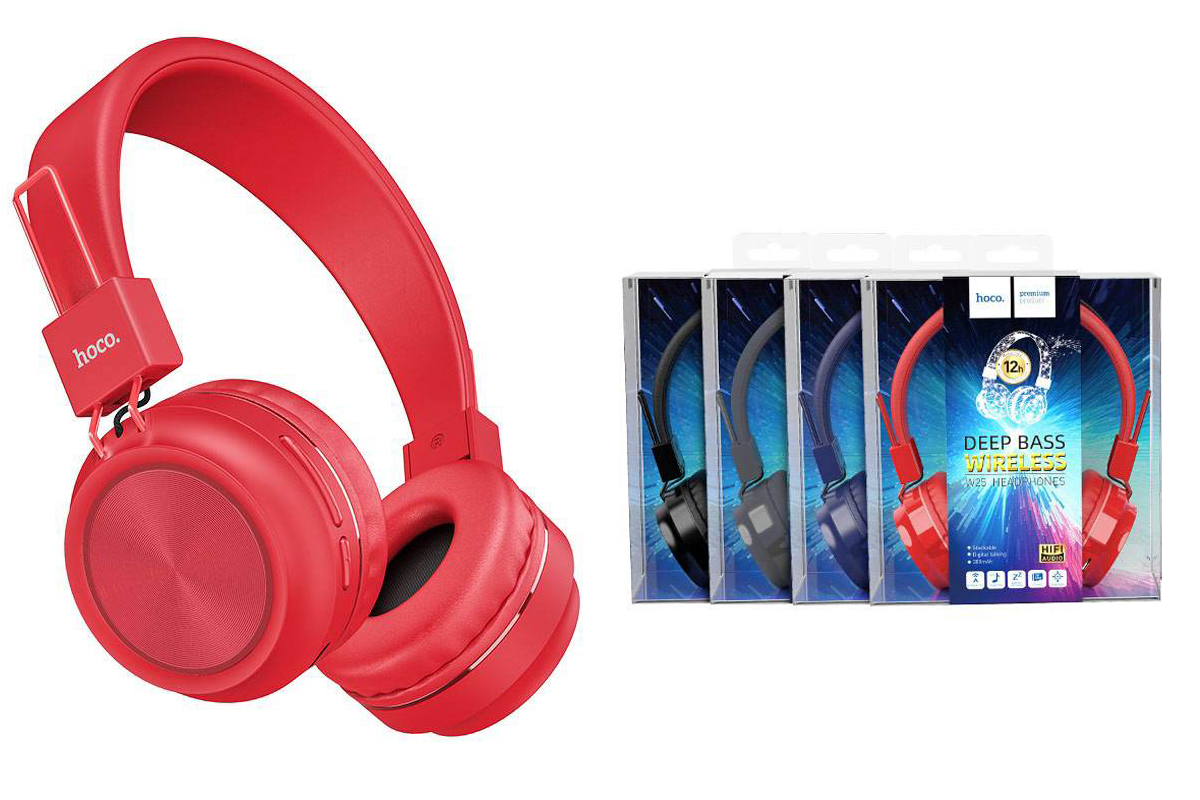 Беспроводные внешние наушники HOCO W25 Promise wireless headphones красный