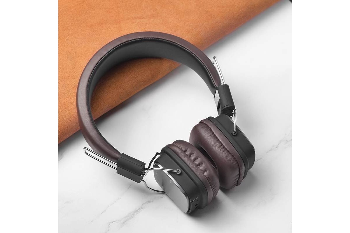 Беспроводные внешние наушники HOCO W20 Gleeful wireless headphones коричневый
