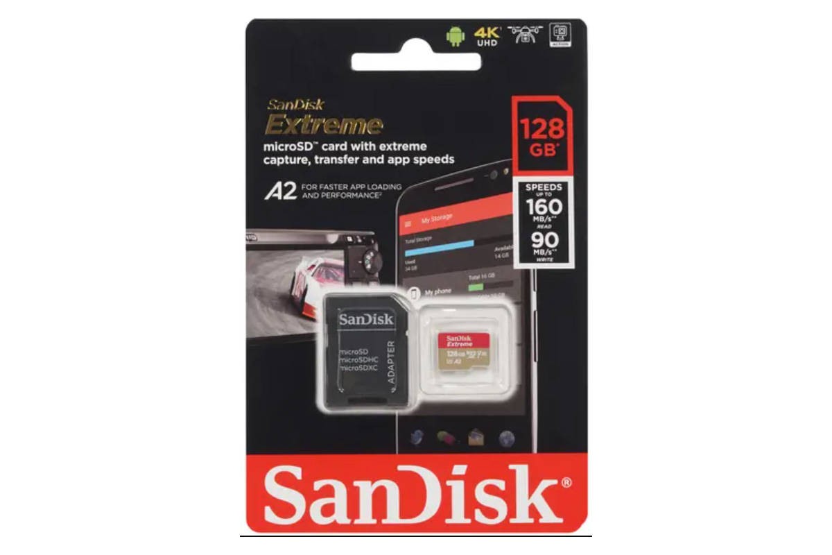 Карта памяти microSDXC SanDisk 128GB Extreme Pro A2 V30 200Mb/s SDSQXCD-128G-GN6MA (UHS-I U3, Class 10)