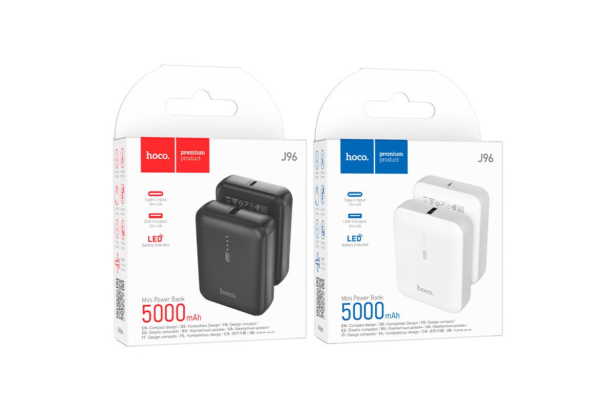 Универсальный дополнительный аккумулятор HOCO J96 power bank (5000 mAh) черный